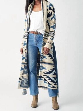 Faherty X B.Yellowtail Paloma Duster Cardigan Sweater Yellowstone River Small